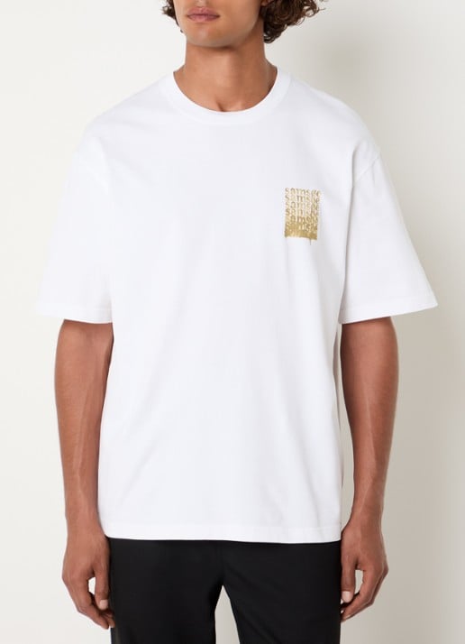 SAMSØE SAMSØE Sasteven T-shirt met front- en backprint - achterkant 4 geel