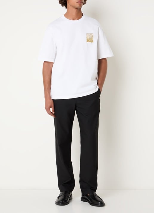SAMSØE SAMSØE Sasteven T-shirt met front- en backprint - voorkant 3 geel
