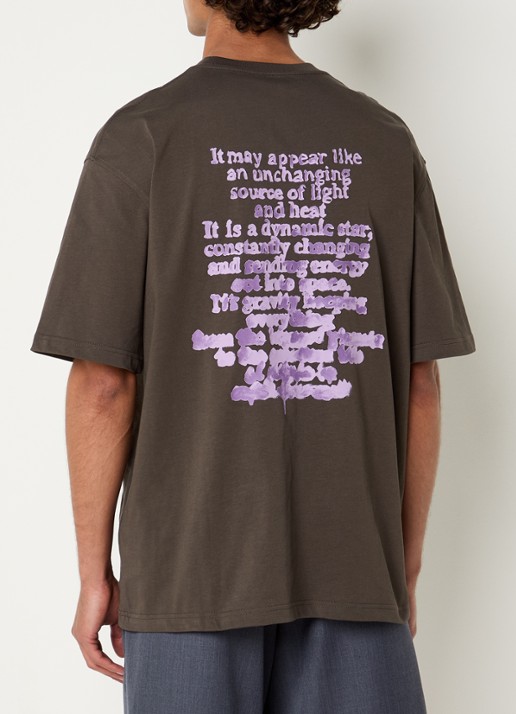 SAMSØE SAMSØE Sasteven T-shirt met front- en backprint - detail bruin
