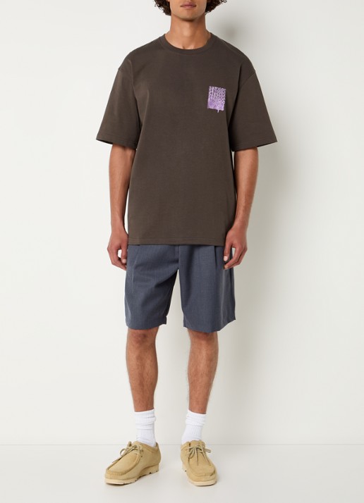 SAMSØE SAMSØE Sasteven T-shirt met front- en backprint - voorkant 4 bruin