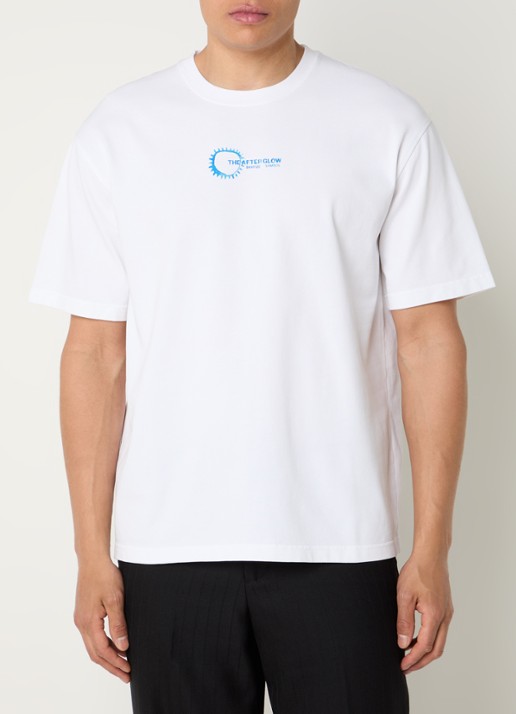 SAMSØE SAMSØE Sasteven T-shirt met front- en backprint - achterkant wit