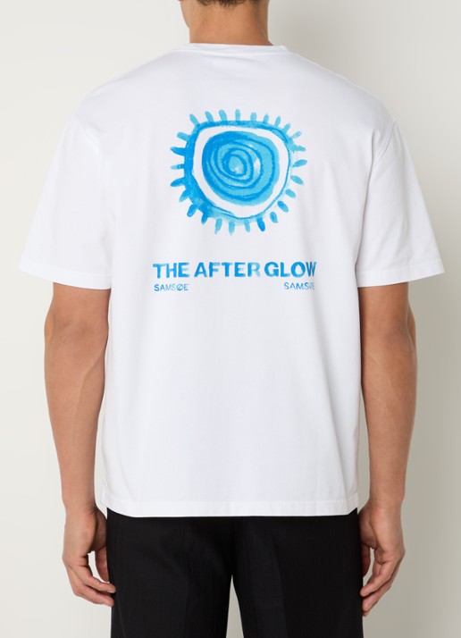 SAMSØE SAMSØE Sasteven T-shirt met front- en backprint - detail 4 wit