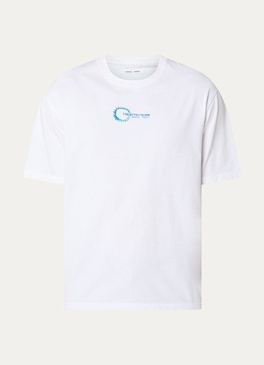 SAMSØE SAMSØE Sasteven T-shirt met front- en backprint - voorkant 2 wit