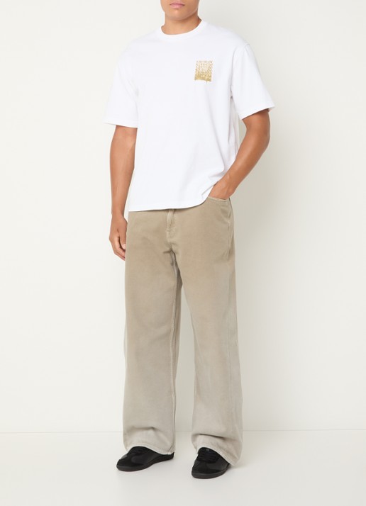 SAMSØE SAMSØE Satimothy wide leg jeans met gekleurde wassing - voorkant 2 beige