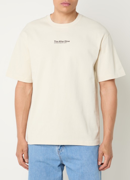 SAMSØE SAMSØE Sauni T-shirt met front- en backprint - achterkant 2 ivoor