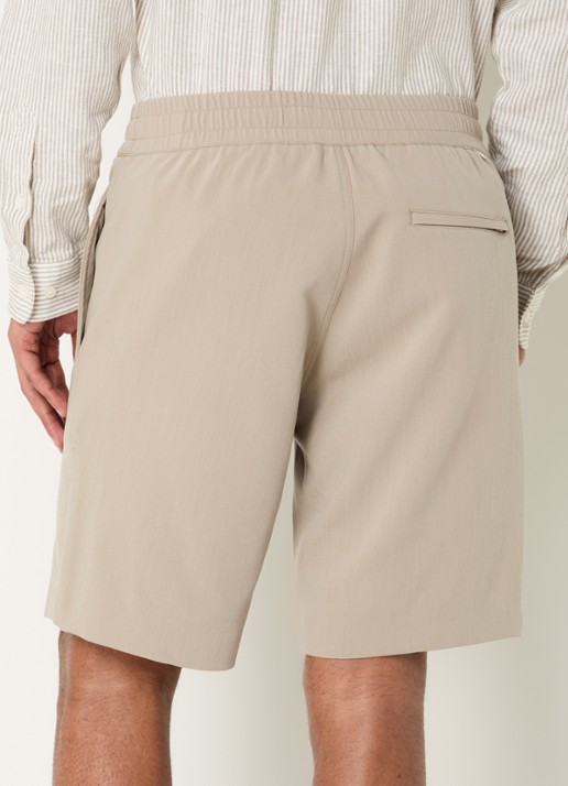 SAMSØE SAMSØE Smith loose fit korte broek - achterkant beige