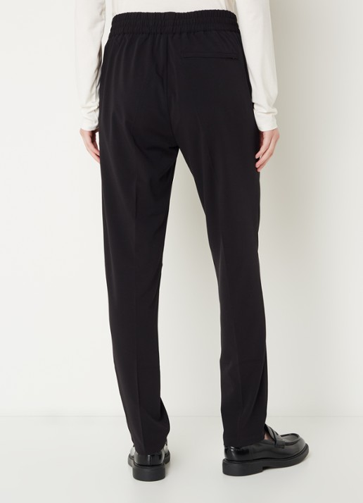 SAMSØE SAMSØE Smithy tapered fit cropped pantalon met persplooi - achterkant 4 zwart