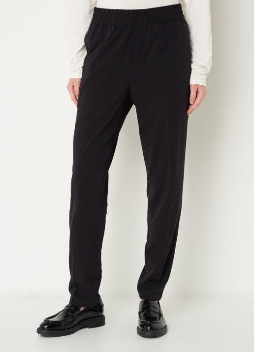SAMSØE SAMSØE Smithy tapered fit cropped pantalon met persplooi - detail zwart