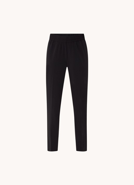 SAMSØE SAMSØE Smithy tapered fit cropped pantalon met persplooi - voorkant 2 zwart