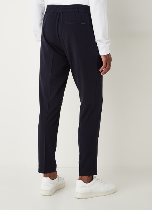 SAMSØE SAMSØE Smithy tapered fit cropped pantalon met persplooi - achterkant 5 donkerblauw