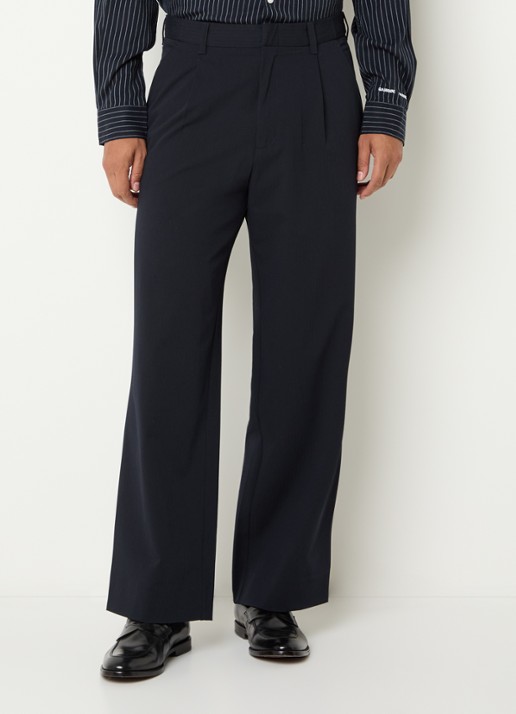 SAMSØE SAMSØE Wide fit pantalon met steekzakken - detail zwart