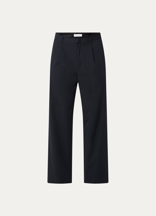 SAMSØE SAMSØE Wide fit pantalon met steekzakken - voorkant 4 zwart