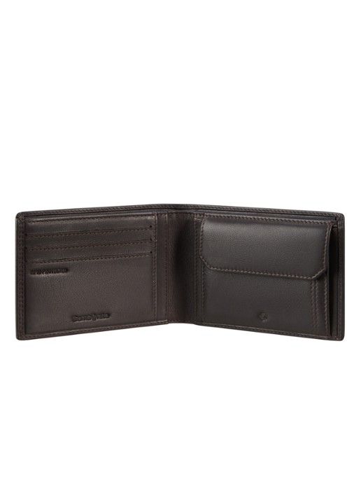 Samsonite Attack 2 SLG portemonnee van leer - voorkant 3 donkerbruin
