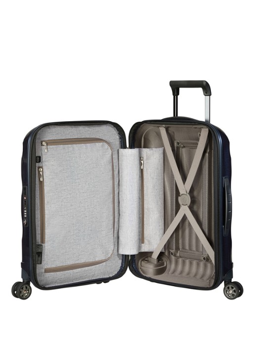 Samsonite C-Lite spinner 55 cm - voorkant 2 donkerblauw