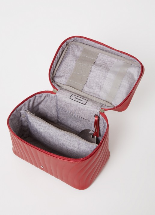 Samsonite C-Lite toilettas met glanzende finish - voorkant 2 donkerrood