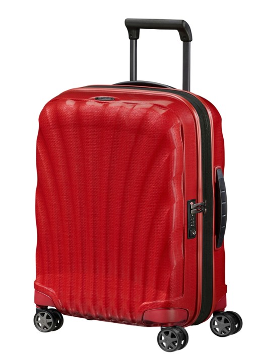 Samsonite C-Lite vergrootbare spinner 55 cm - voorkant 2 rood