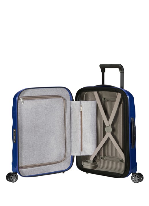 Samsonite C-Lite vergrootbare spinner 55 cm - achterkant kobaltblauw