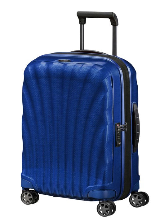 Samsonite C-Lite vergrootbare spinner 55 cm - voorkant 5 kobaltblauw
