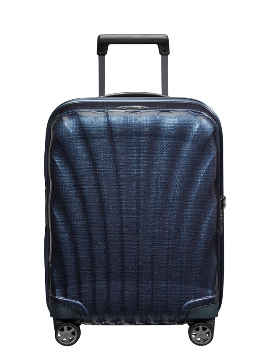 Samsonite C-Lite vergrootbare spinner 55 cm - voorkant 3 donkerblauw