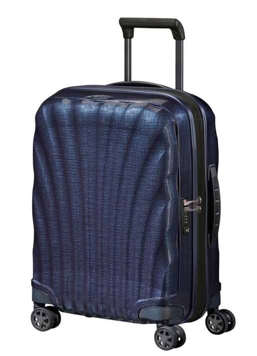 Samsonite C-Lite vergrootbare spinner 55 cm - voorkant 4 donkerblauw