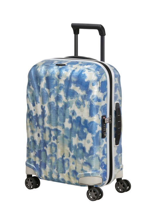 Samsonite C-Lite vergrootbare spinner 55 cm - voorkant 3 blauw