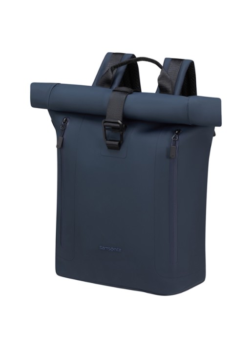 Samsonite Coatify rolltop rugzak met 14,1 inch laptopvak - voorkant 2 blauw
