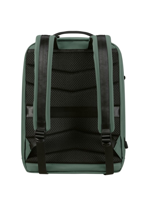 Samsonite Coatify vergrootbare rugzak met 15,6 inch laptopvak - achterkant 3 olijfgroen