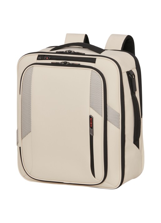Samsonite Glazed M rugzak met 17 inch laptopvak - voorkant 2 zand