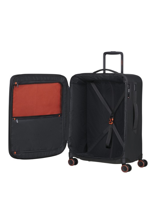Samsonite Glazed vergrootbare spinner 67 cm - achterkant 3 zwart