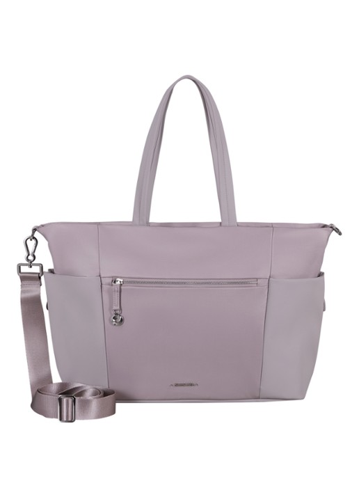 Samsonite Move Journey schoudertas met 14,1 inch laptopvak - voorkant beige