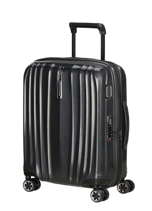 Samsonite Nexis vergrootbare spinner 55 cm - voorkant 4 zwart