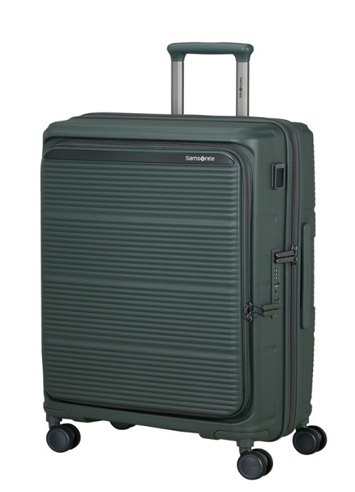 Samsonite Paralux vergrootbare spinner 67 cm - voorkant 5 olijfgroen