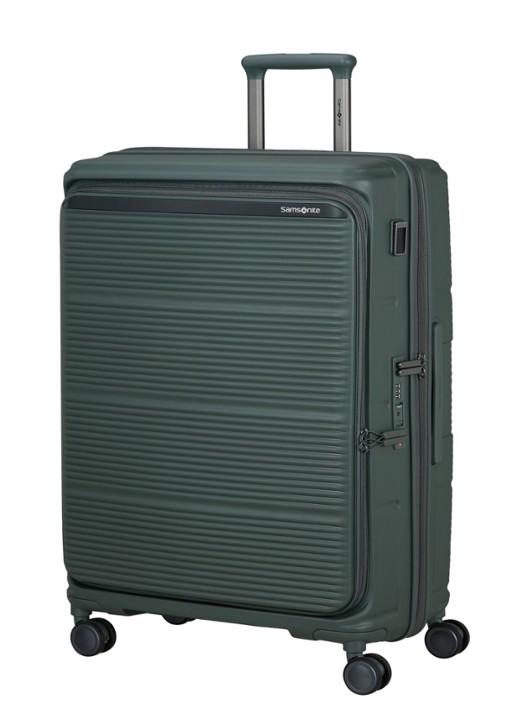 Samsonite Paralux vergrootbare spinner 75 cm - voorkant 2 olijfgroen