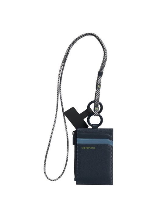 Samsonite Prismix pasjeshouder van leer - achterkant donkerblauw
