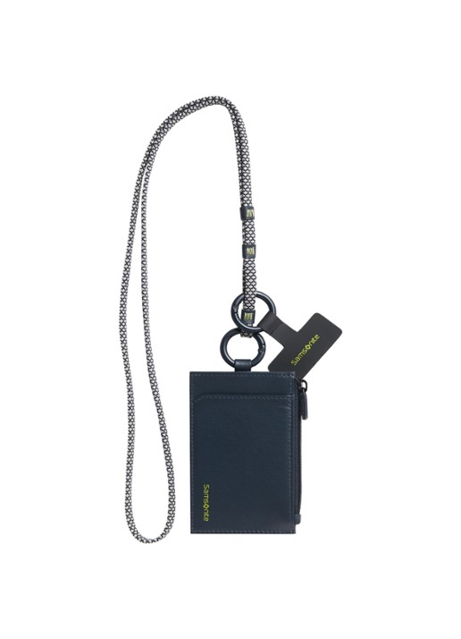 Samsonite Prismix pasjeshouder van leer - voorkant 2 donkerblauw
