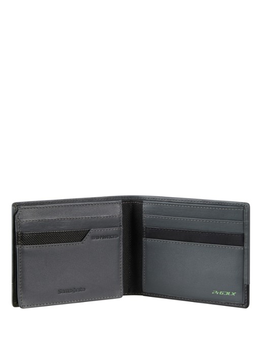 Samsonite Pro-DLX 6 portemonnee van leer - voorkant 2 blauwgrijs