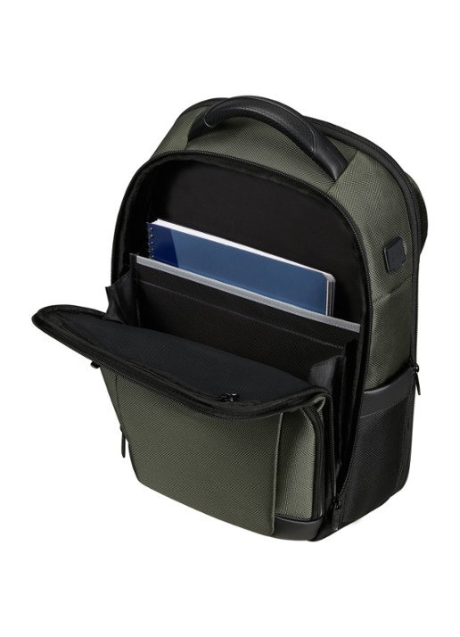 Samsonite Pro-DLX 6 rugzak met 15,6 inch laptopvak - achterkant bronsgroen