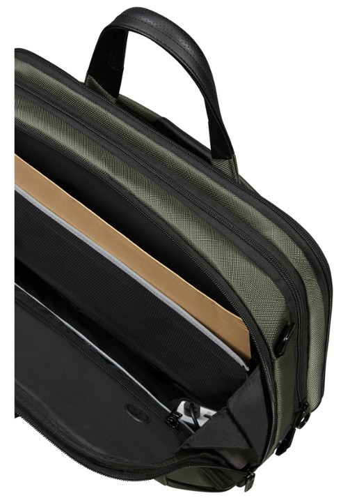 Samsonite Pro-DLX 6 vergrootbare businesstas met 15,6 inch laptopvak - achterkant 2 legergroen