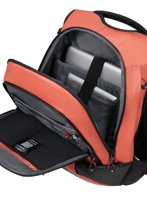 Samsonite PRODIVER LAPTOP BACKPACK L COFFEE BEAN - achterkant oranjerood