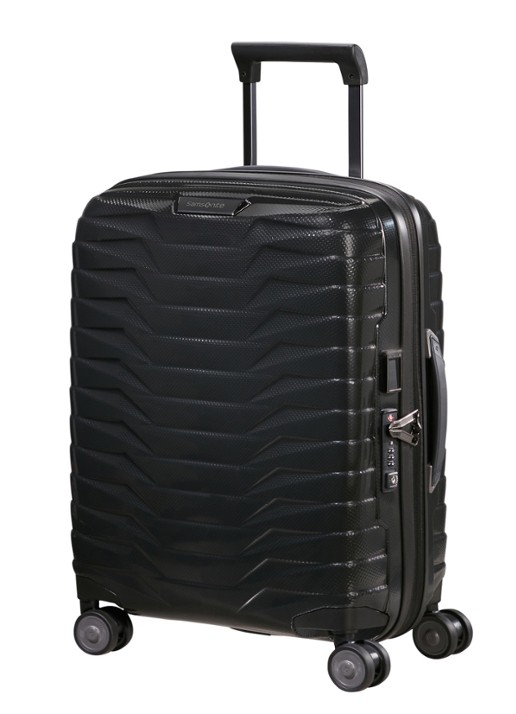 Samsonite Proxis vergrootbare spinner 55 cm - voorkant 2 zwart
