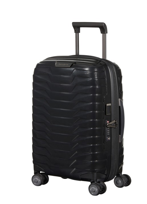 Samsonite Proxis vergrootbare spinner 55 cm - voorkant 3 zwart