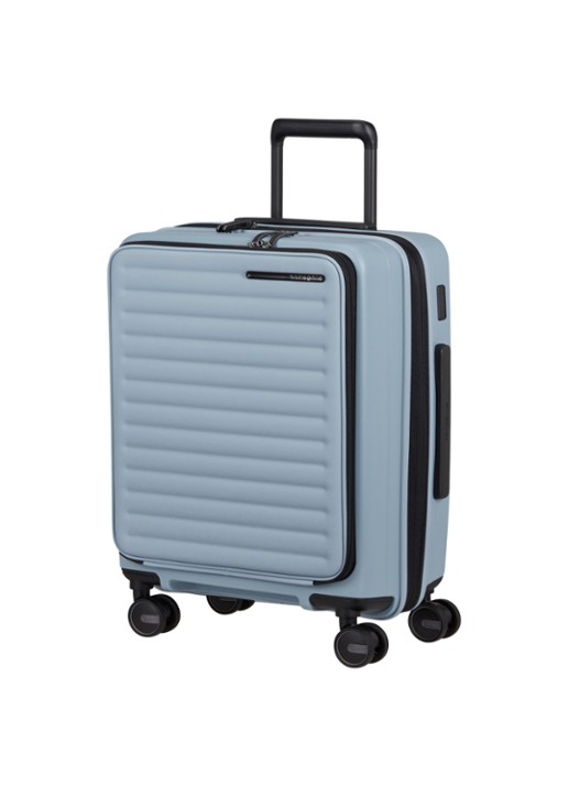 Samsonite Restackd Easy Access vergrootbare spinner 55 cm - voorkant 2 blauw