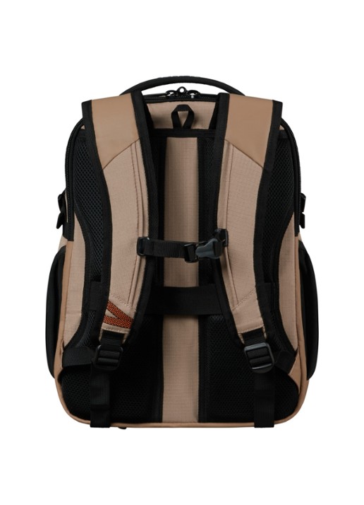 Samsonite Roadseeker laptoprugzak met 15,6 inch laptopvak - achterkant dune / donkerbeige