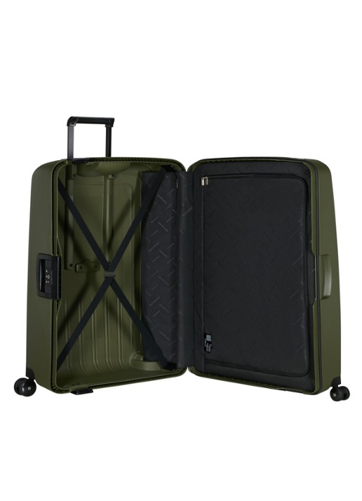 Samsonite S'Cure spinner 81 cm - achterkant 3 olijfgroen
