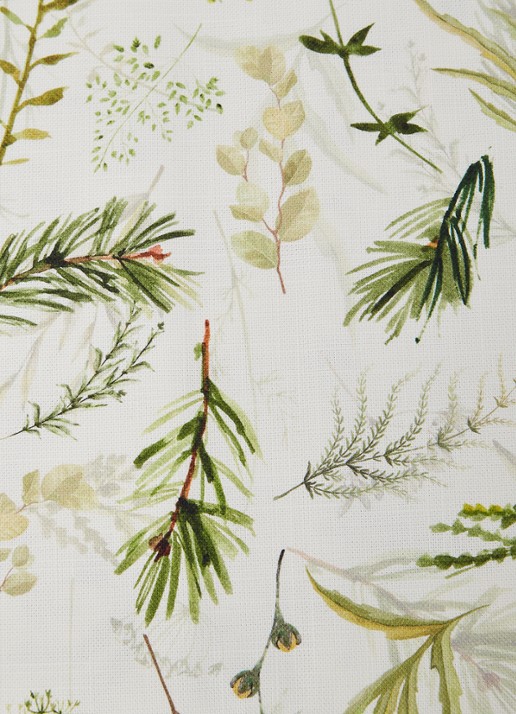 Sander Greenery tafelkleed van katoen 250 x 150 cm - detail gebroken wit