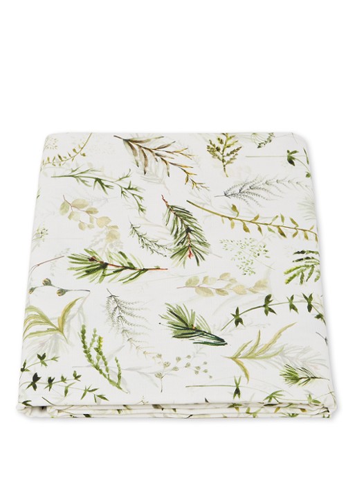 Sander Greenery tafelkleed van katoen 250 x 150 cm - voorkant 2 gebroken wit