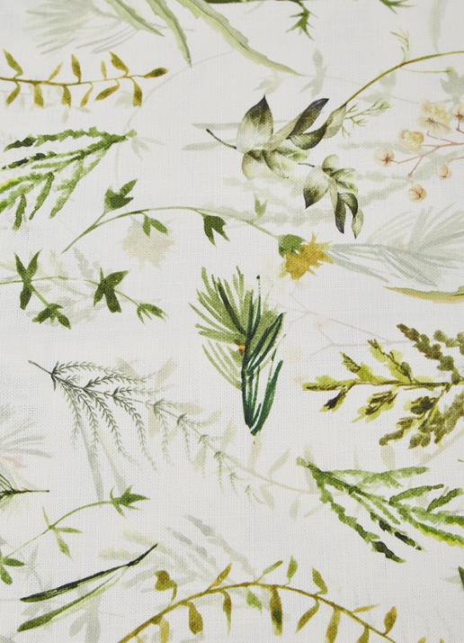 Sander Greenery tafelloper van katoen 140 x 50 cm - detail 3 gebroken wit