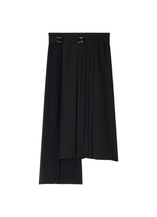 Sandro Asymmetrische midi rok met plooidetail