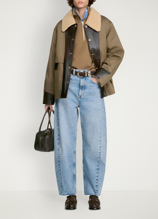 Sandro Barn jack met leren details - detail 5 olijfgroen