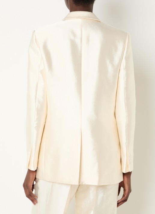 Sandro Blazer met glanzende finish en applicatie - achterkant 3 ivoor